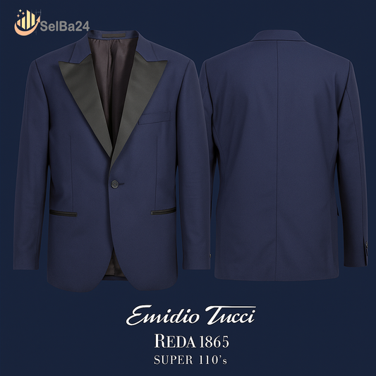 Smoking Emidio Tucci REDA 1865 Super 110’s – Elegancia Atemporal en Azul Marino