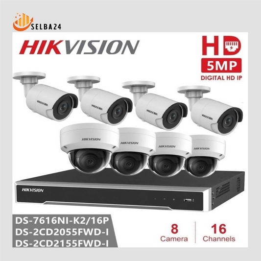 Sistema de video Vigilancia HIKVISION de 8 Camatas, 16 canales y HDD de 1TB