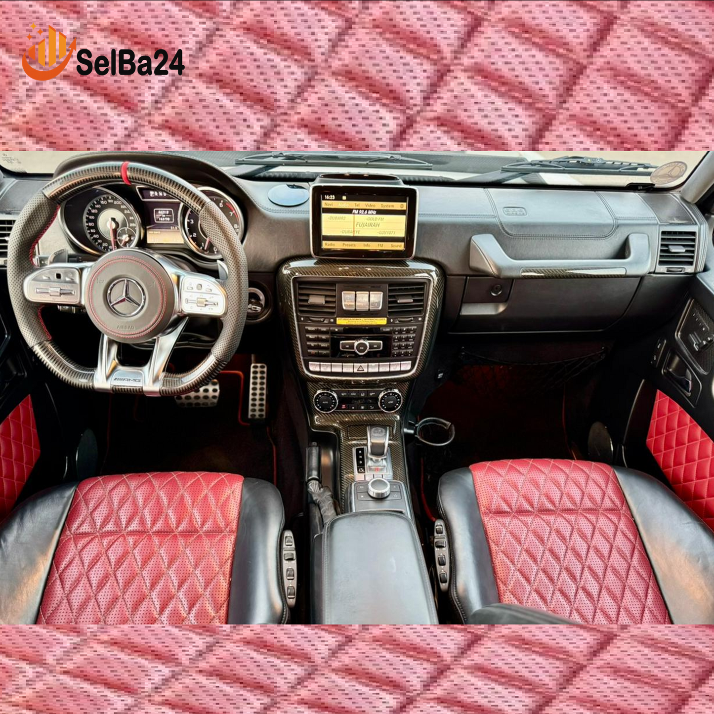 Mercedes G500 AMG Brabus-2014-Full Option-V8-Gasolina-4x4-automatico-interior rojo premium