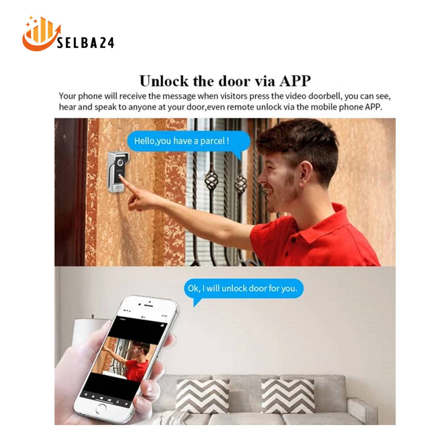 Kit de Videoportero Inteligente, conozca quien llega a tu casa en tiempo real y habra la puerta desde dentro