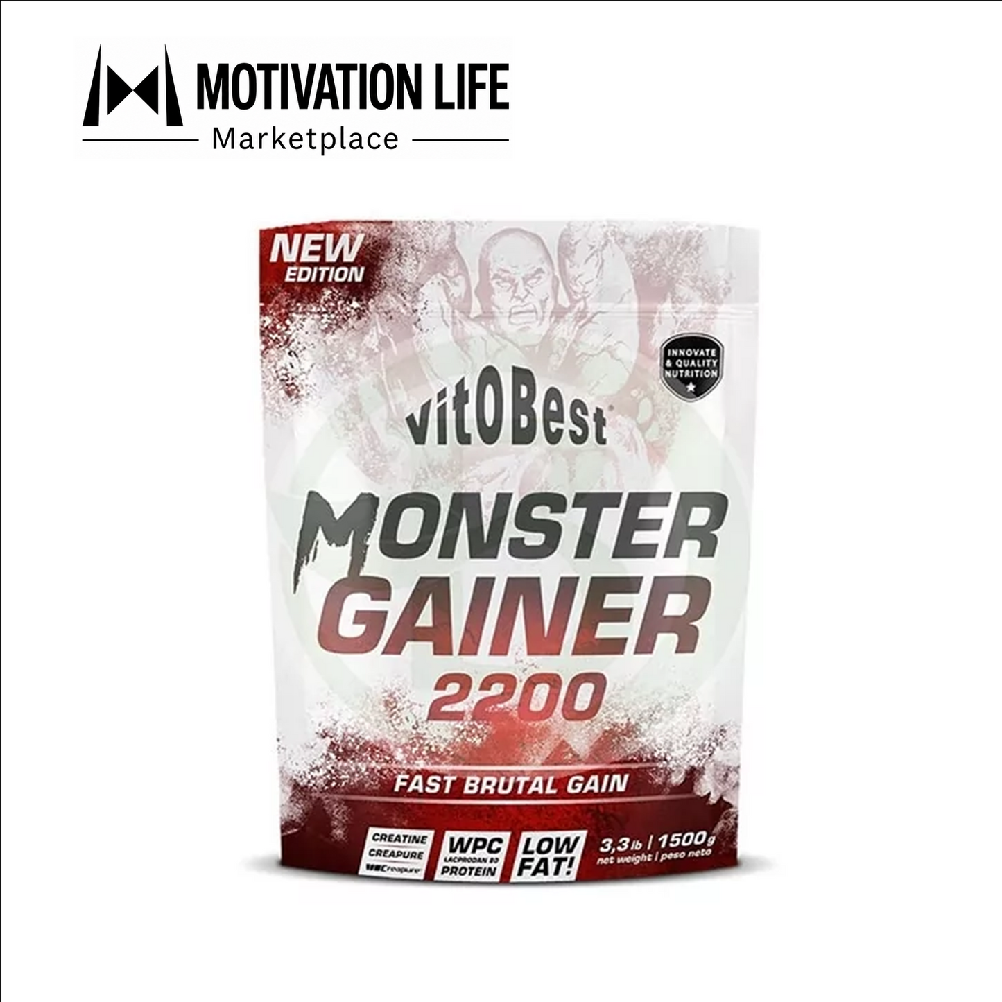 Ganador de Masa Muscular con Creatina- Vitobest Monster Gainer 2200 – 1,5 kg