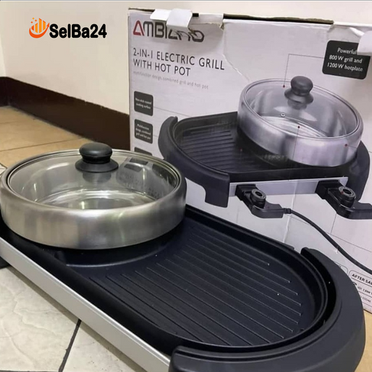Parrilla Eléctrica 2 en 1 con Olla Caliente – Cocina más en menos tiempo